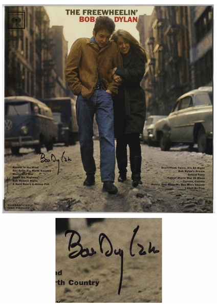 Bob Dylan Signed Album ''The Freewheelin' Bob Dylan'' -- With a COA From Dylan's Manager, Jeff Rosen
